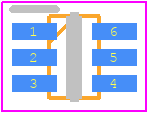 SP3003-04JTG - LITTELFUSE PCB footprint - SOT23 (6-Pin) - SOT23 (6-Pin) - SC70-6