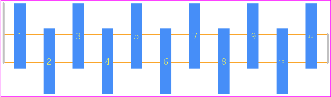 M20-8771146 - Harwin PCB footprint - Header, Unshrouded - Single Row Staggered SMD Pin - Header, Unshrouded - Single Row Staggered SMD Pin - M20-8771146