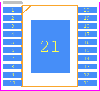 MAX4820EUP - Analog Devices PCB footprint - Small Outline Packages - Small Outline Packages - TSSOP 20 pin