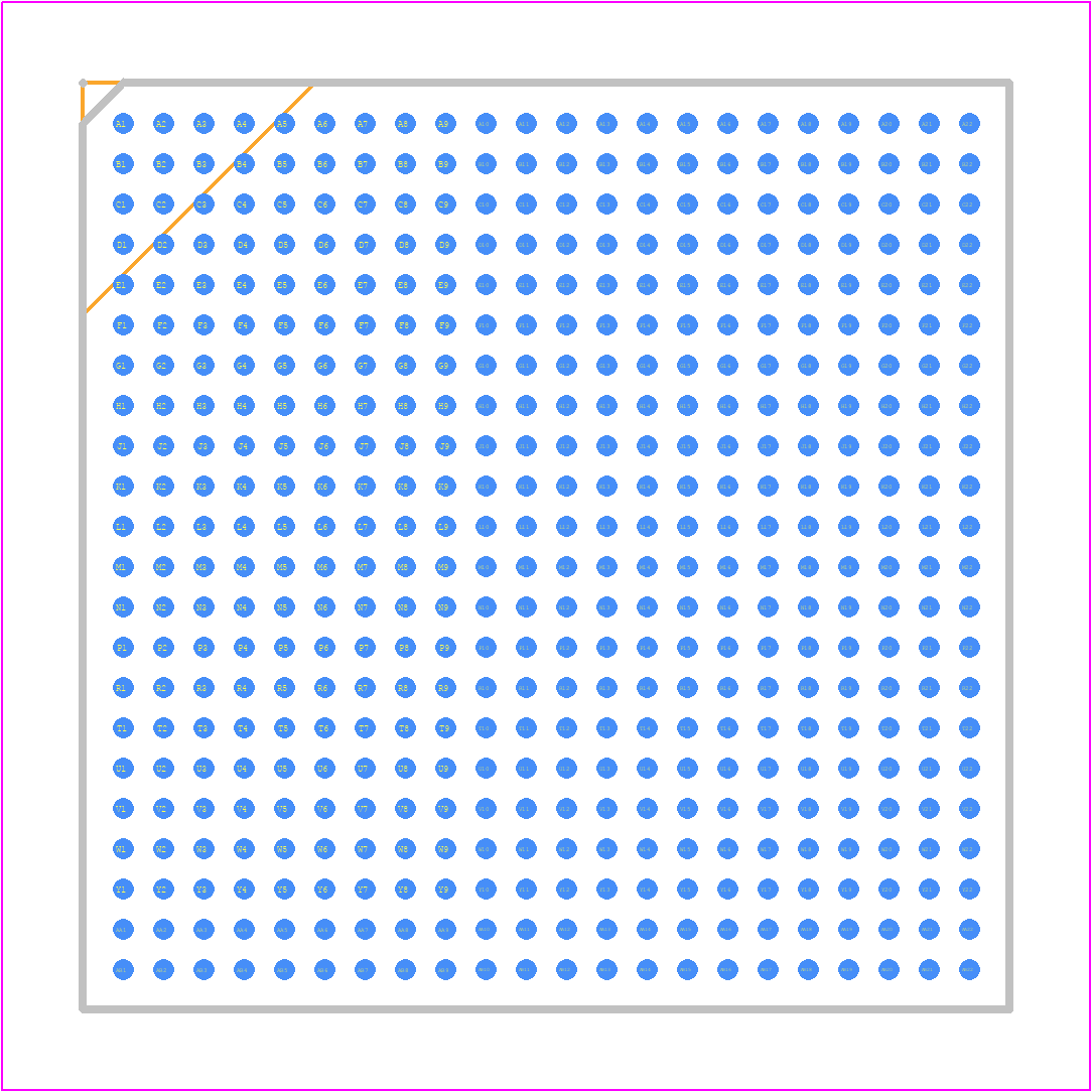 10M08DAF484I7G - Intel PCB footprint - BGA - BGA - 484-Pin FineLine Ball-Grid Array (FBGA) - Wire Bond - A:2.00----
