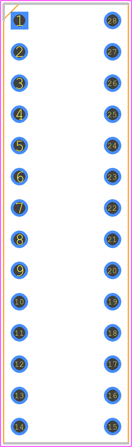 1-2199298-9 - TE Connectivity PCB footprint - Dual-In-Line Sockets - Dual-In-Line Sockets - DIP28