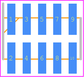 GRPB052VWQS-RC - Sullins PCB footprint - Header, Unshrouded - Straight SMD Pin - Header, Unshrouded - Straight SMD Pin - GRPB052VWQS-RC
