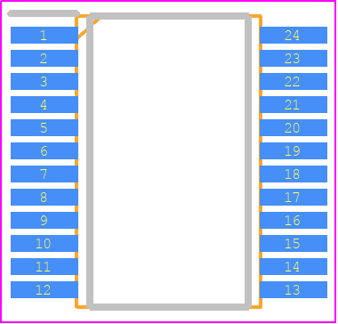 SP207EEA-L - EXAR PCB footprint - Small Outline Packages - Small Outline Packages - 24 PIN SSOP