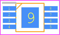 V62/05609-01YE - Texas Instruments PCB footprint - Small Outline Packages - Small Outline Packages - DGN0008G