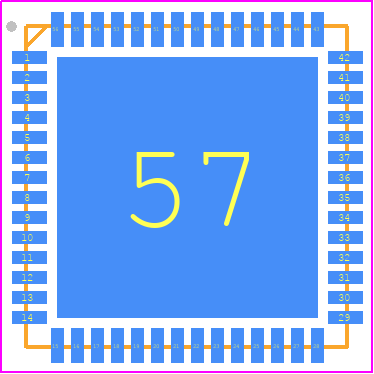 XR22804IL56-F - EXAR PCB footprint - Quad Flat No-Lead - Quad Flat No-Lead - 56-Pin QFN