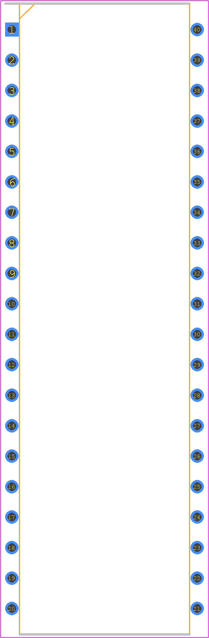 Z84C4010PEG - LITTELFUSE PCB footprint - Dual-In-Line Packages - Dual-In-Line Packages - 40 Pin DIP