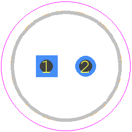 UFW1H010MDD1TD - Nichicon PCB footprint - Capacitor, Polarized Radial Diameter - Capacitor, Polarized Radial Diameter - UFW1H010MDD1TD