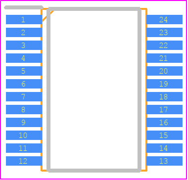 74LVC8T245DBQRG4 - Texas Instruments PCB footprint - Small Outline Packages - Small Outline Packages - DB (R-PDSO-G24)