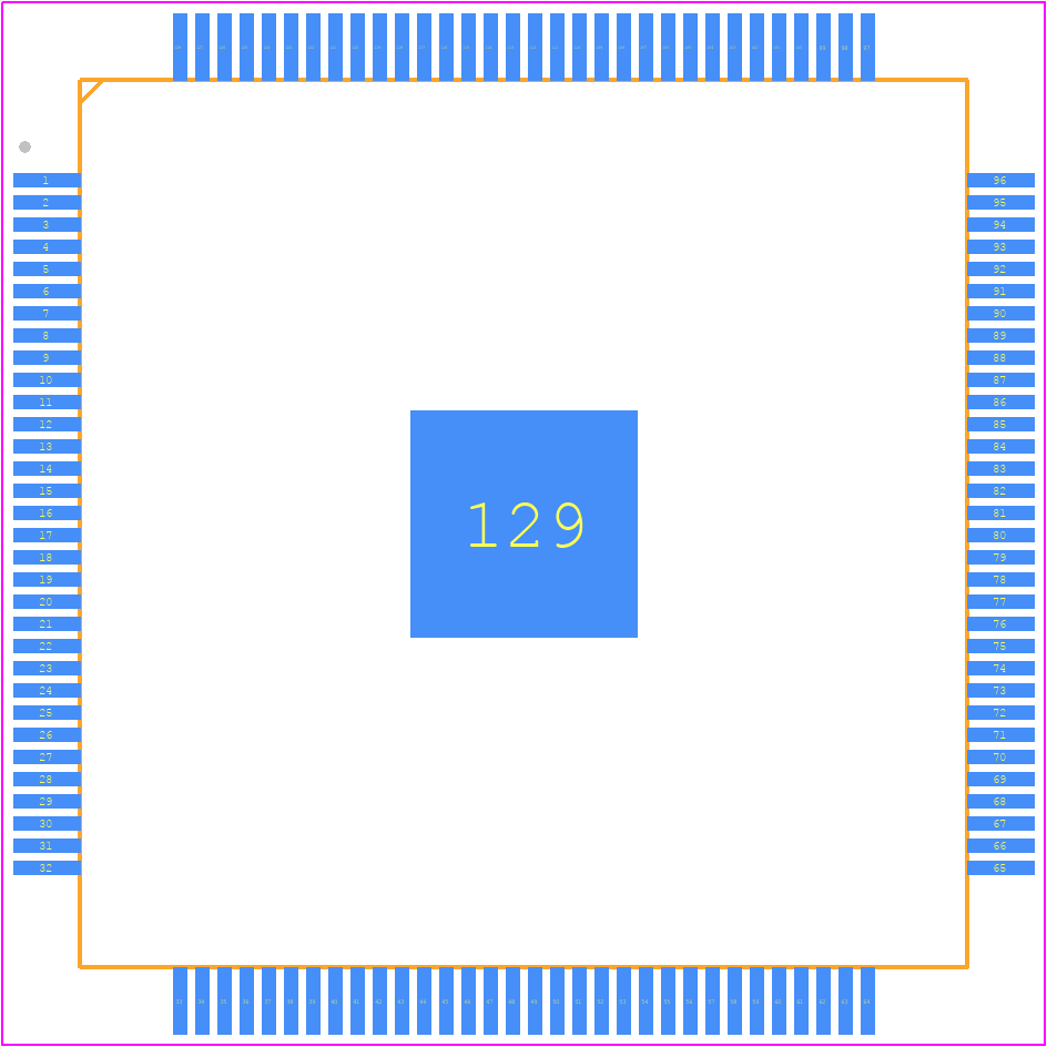 ADC08D1500CIYB/NOPB - Texas Instruments PCB footprint - Quad Flat Packages - Quad Flat Packages - NNB0128A