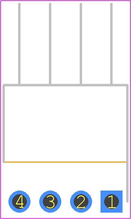 171857-1004 - Molex PCB footprint - Header, Unshrouded - Right Angle PTH Pin - Header, Unshrouded - Right Angle PTH Pin - 171857-1004