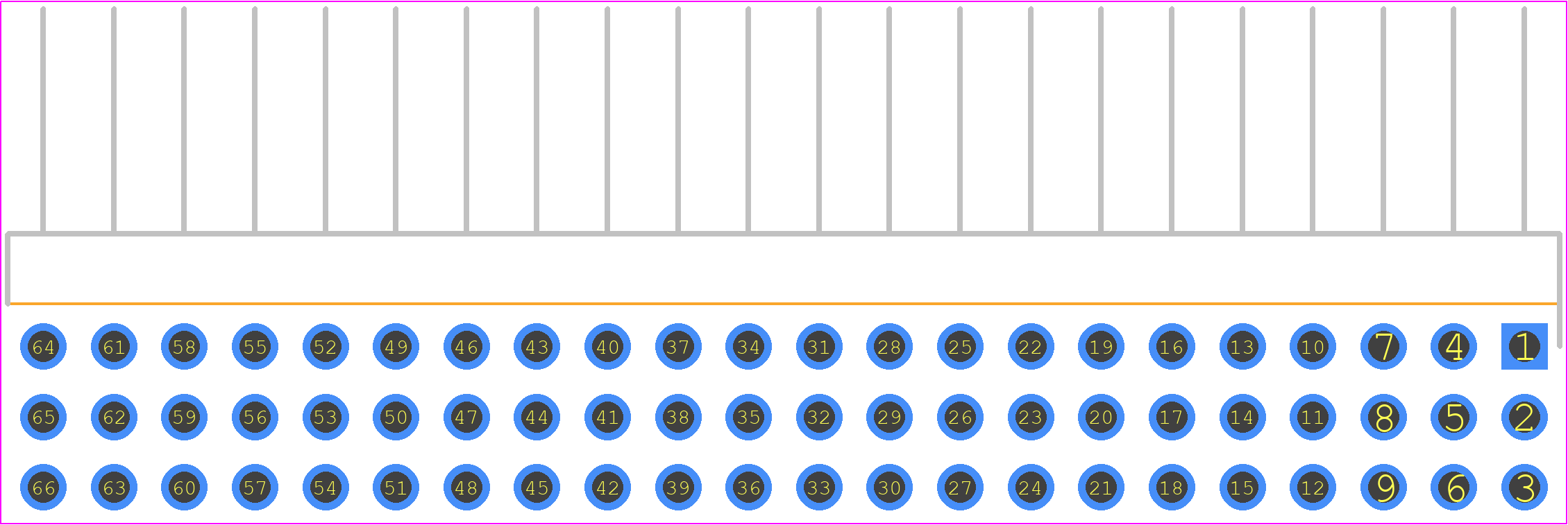 HTSW-122-16-L-T-RA - SAMTEC PCB footprint - Header, Unshrouded - Right Angle PTH Pin - Header, Unshrouded - Right Angle PTH Pin - HTSW-122-16-L-T-RA