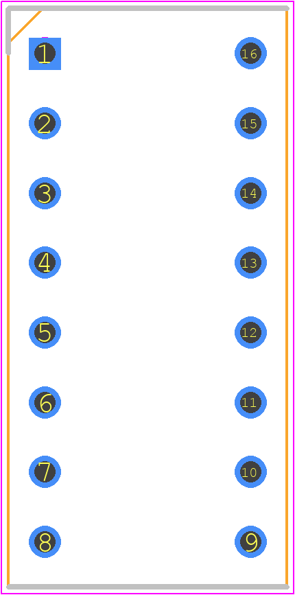 PSA39-21GWA - Kingbright PCB footprint - Dual-In-Line Sockets - Dual-In-Line Sockets - 16-DIP (0.300", 7.62mm)