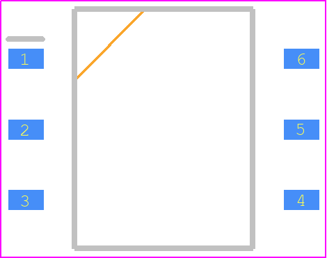 H11AA1-X007 - Vishay PCB footprint - SOT23 (6-Pin) - SOT23 (6-Pin) - H11AA1-X007