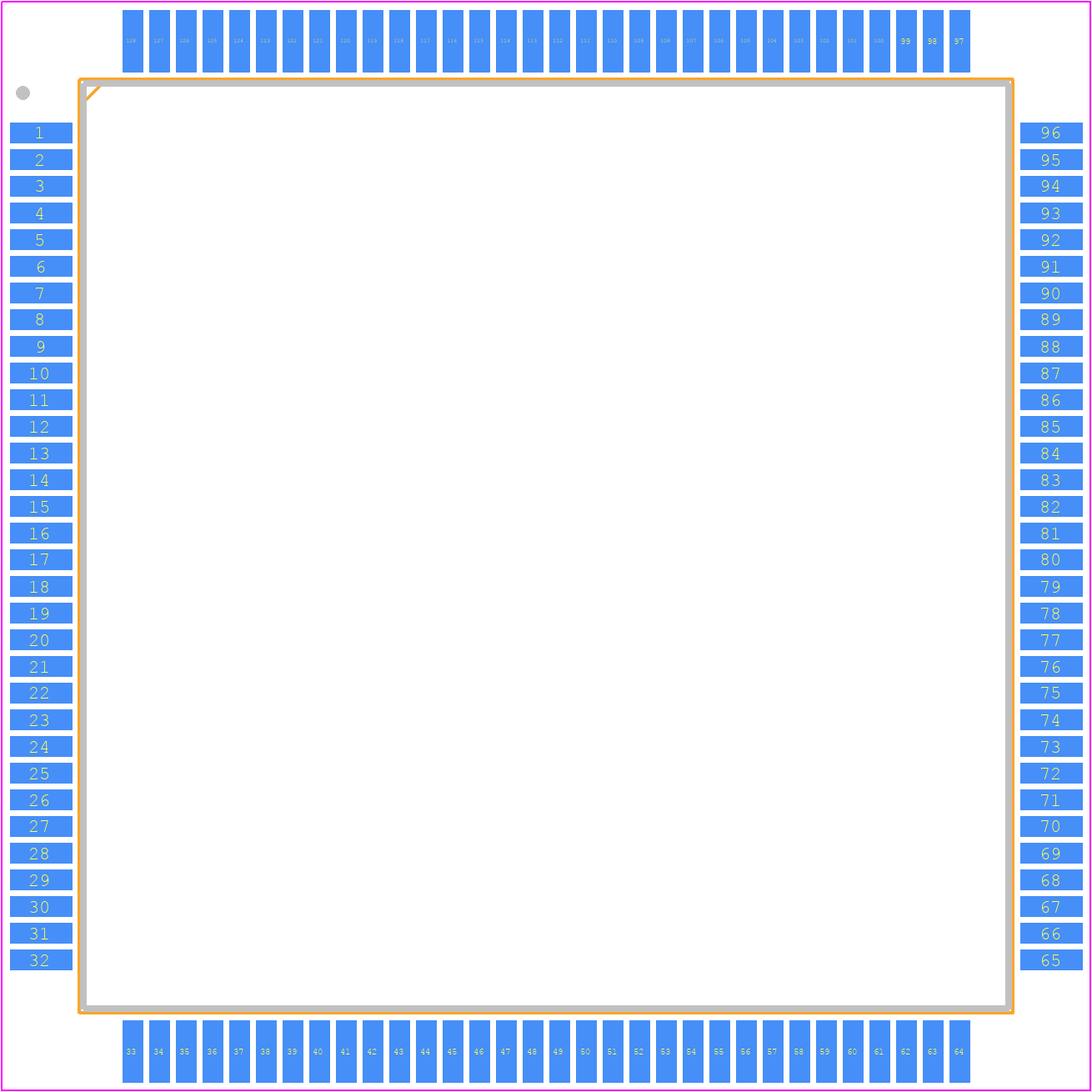 ispLSI2096-80LQ - Lattice Semiconductor PCB footprint - Quad Flat Packages - Quad Flat Packages - 128PIN QFP-+-++