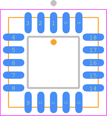 ATF16V8C-7JU - Microchip PCB footprint - Plastic Leaded Chip Carrier - Plastic Leaded Chip Carrier - 20J - PLCC