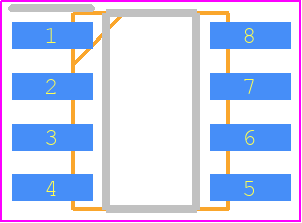 2181BS08-U - THAT CORPORATION PCB footprint - Small Outline Packages - Small Outline Packages - 1240S08-U-1