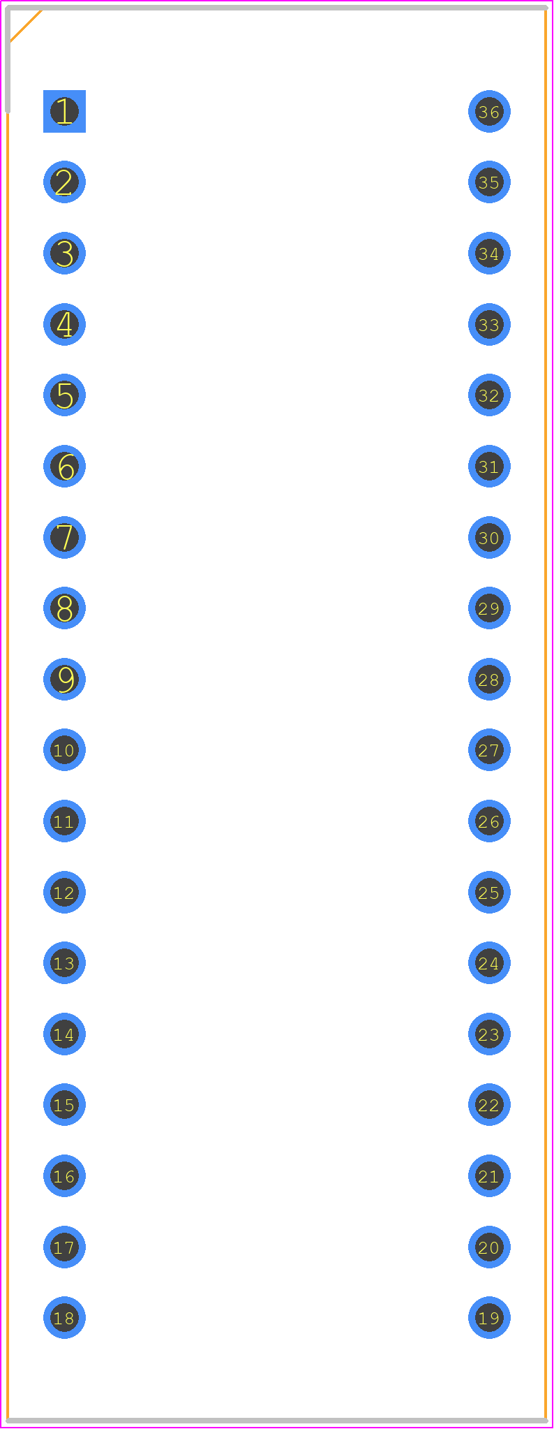 CA56-11SURKWA - Kingbright PCB footprint - Dual-In-Line Sockets - Dual-In-Line Sockets - X9396WR-04-46SN