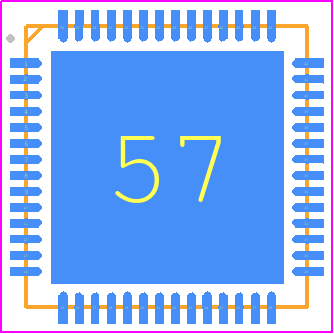 9VRS4339BKLF - Renesas Electronics PCB footprint - Quad Flat No-Lead - Quad Flat No-Lead - NDG56P2-