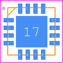1580N16-U - THAT CORPORATION PCB footprint - Quad Flat No-Lead - Quad Flat No-Lead - QFN