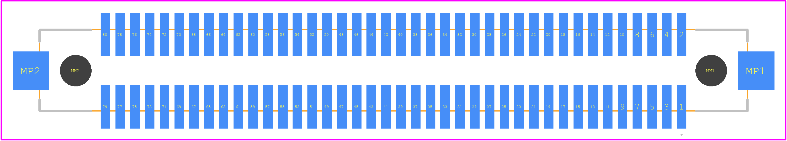 FX2-80S-1.27SVL(98) - Hirose PCB footprint - Other - Other - FX2-80S-1.27SVL(98)-2