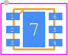 AL3050FDC-7 - Diodes Incorporated PCB footprint - Small Outline No-lead - Small Outline No-lead - U-DFN2020-6 (Type S)