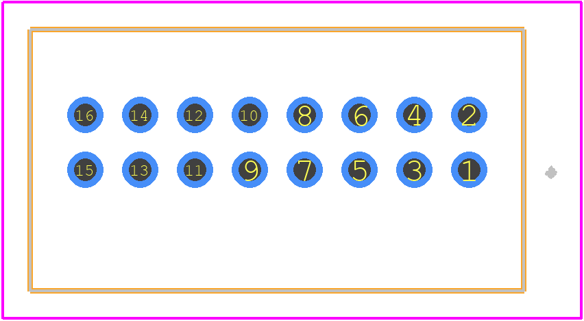 B16B-PADSS(LF)(SN) - JST (JAPAN SOLDERLESS TERMINALS) PCB footprint - Other - Other - B16B-PADSS(LF)(SN)-2