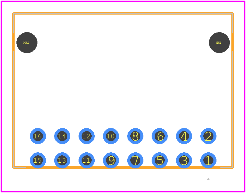 S16B-PUDSS-1 - JST (JAPAN SOLDERLESS TERMINALS) PCB footprint - Other - Other - S16B-PUDSS-1-3