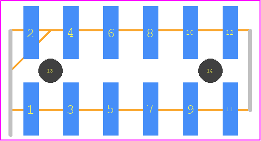 M22-5300605 - Harwin PCB footprint - Header, Unshrouded - Straight SMD Pin - Header, Unshrouded - Straight SMD Pin - M22-5300605