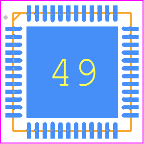 CS4207-CNZR - Cirrus Logic PCB footprint - Quad Flat No-Lead - Quad Flat No-Lead - 48L QFN (6 X 6 mm body)