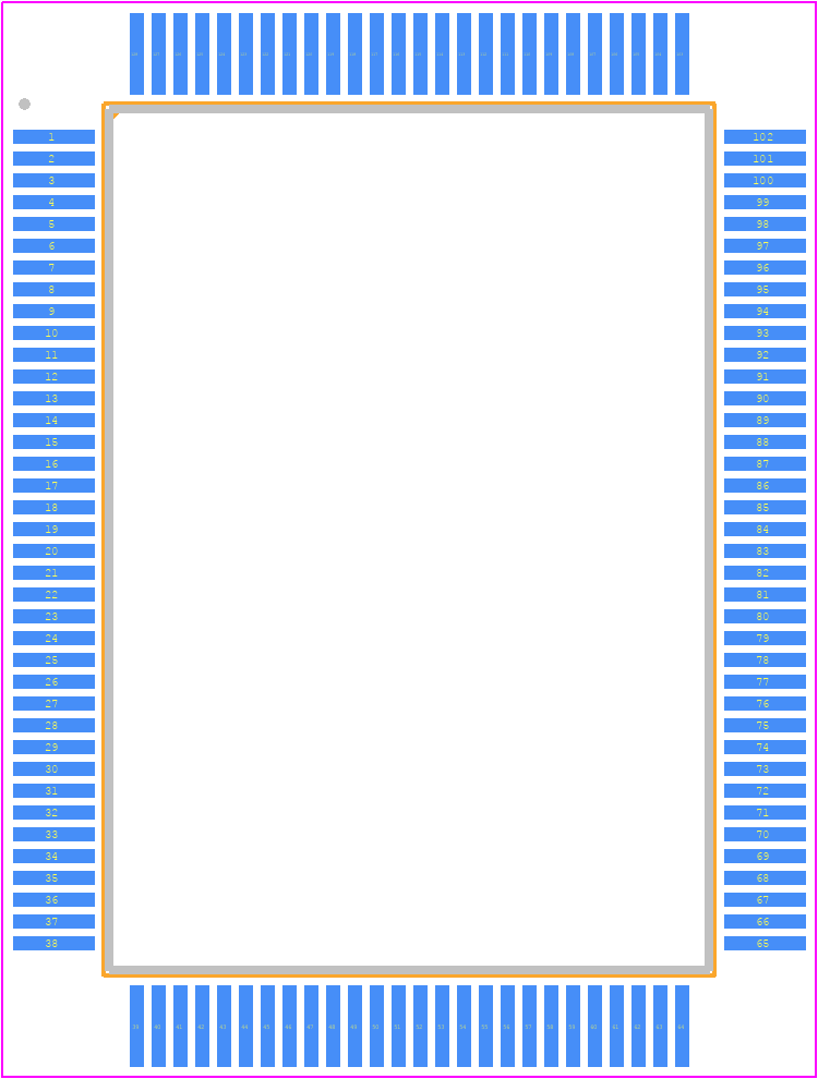 KSZ8997 - Microchip PCB footprint - Quad Flat Packages - Quad Flat Packages - 128-Pin PQFP(Q)