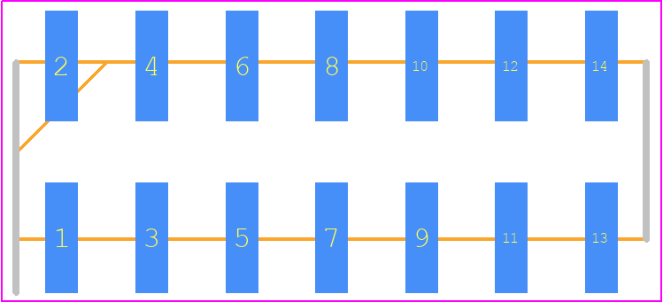 M20-8760742 - Harwin PCB footprint - Header, Unshrouded - Straight SMD Pin - Header, Unshrouded - Straight SMD Pin - M20-8760742*
