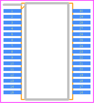 LC717A30UJ-AH - onsemi PCB footprint - Small Outline Packages - Small Outline Packages - SSOP30 (225 mil)