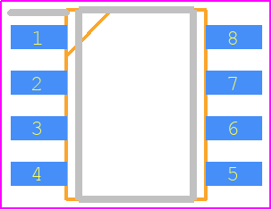 MB85RS2MTAPNF-G-BDERE1 - FUJITSU PCB footprint - Small Outline Packages - Small Outline Packages - （FPT-8P-M09）