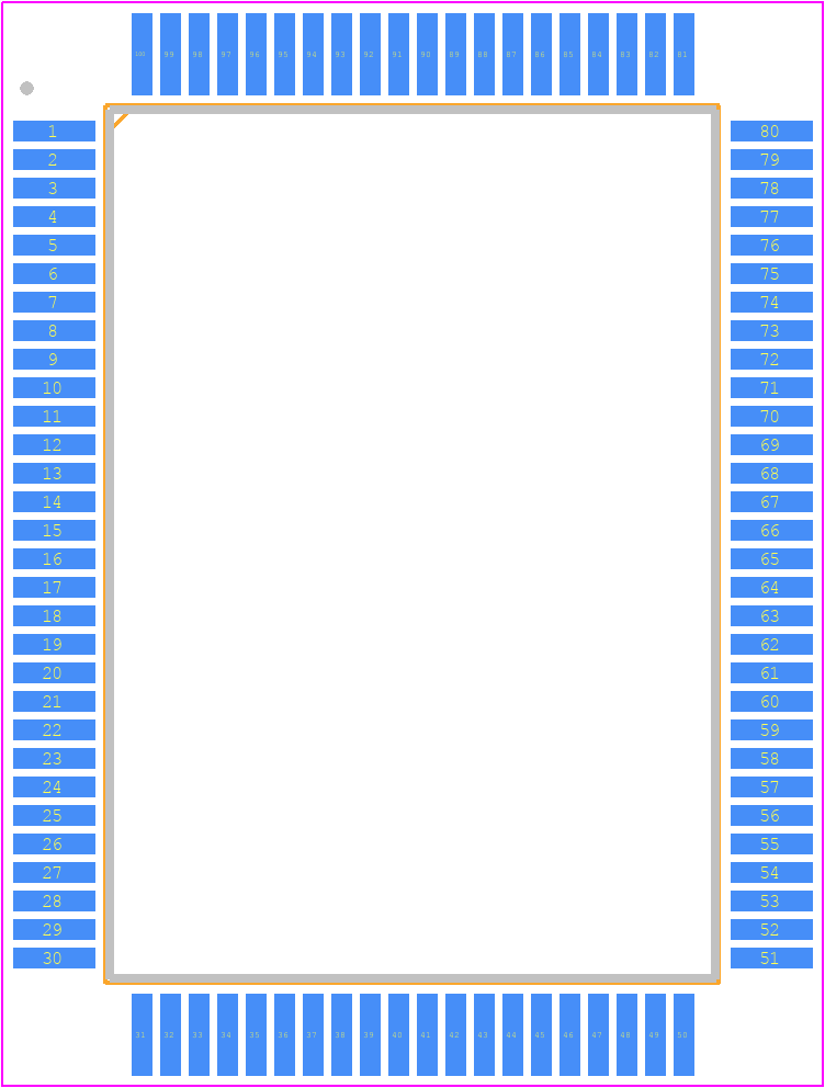 E-L6452 - STMicroelectronics PCB footprint - Quad Flat Packages - Quad Flat Packages - PQFP100