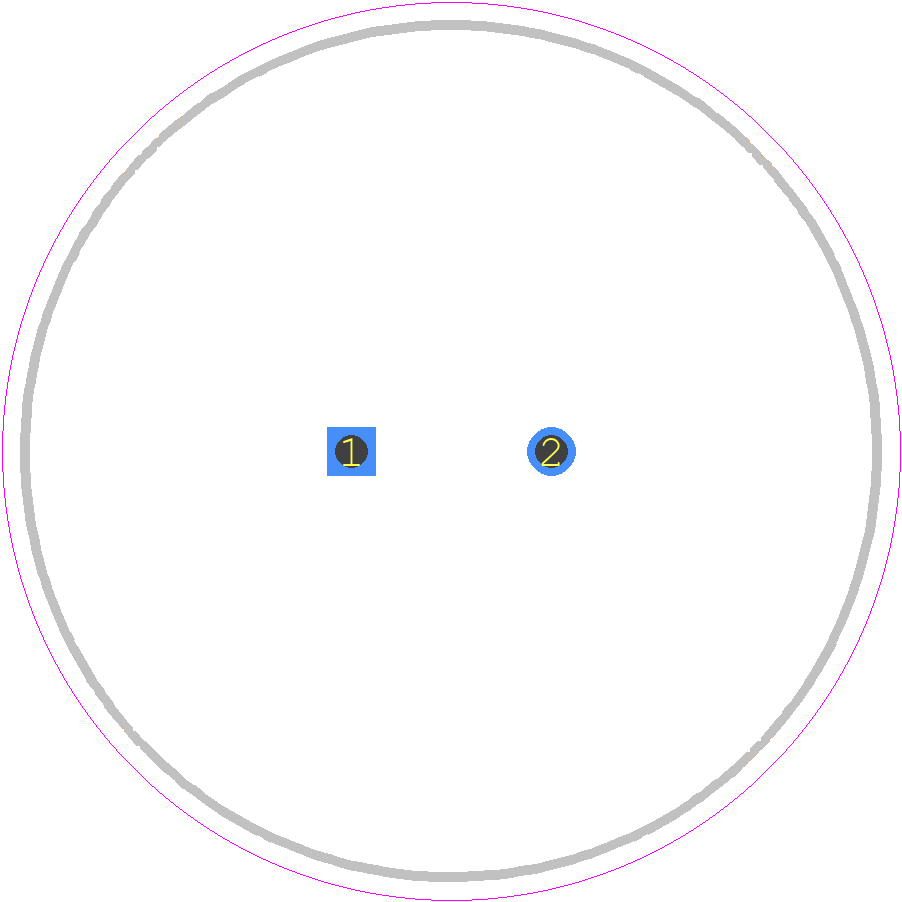 DB-5R5D474T - Elna PCB footprint - Capacitor, Polarized Radial Diameter - Capacitor, Polarized Radial Diameter - 21.5X8