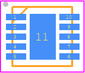 PAM2308BYMAA - Diodes Incorporated PCB footprint - Small Outline No-lead - Small Outline No-lead - W-DFN3x3-10