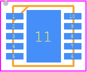 NCP5109AMNTWG - onsemi PCB footprint - Small Outline No-lead - Small Outline No-lead - DFN10 3x3, 0.5P CASE 506DH ISSUE O