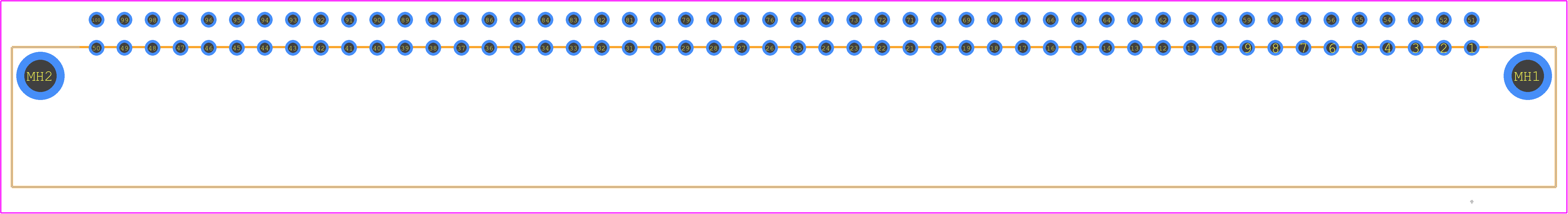 PCN10-100P-2.54DS - Hirose PCB footprint - Other - Other - PCN10-100P-2.54DS-1