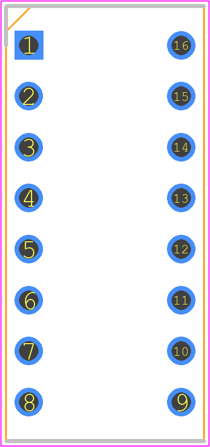 NDSR-08-V - Apem PCB footprint - Dual-In-Line Sockets - Dual-In-Line Sockets - NDSR-08-V