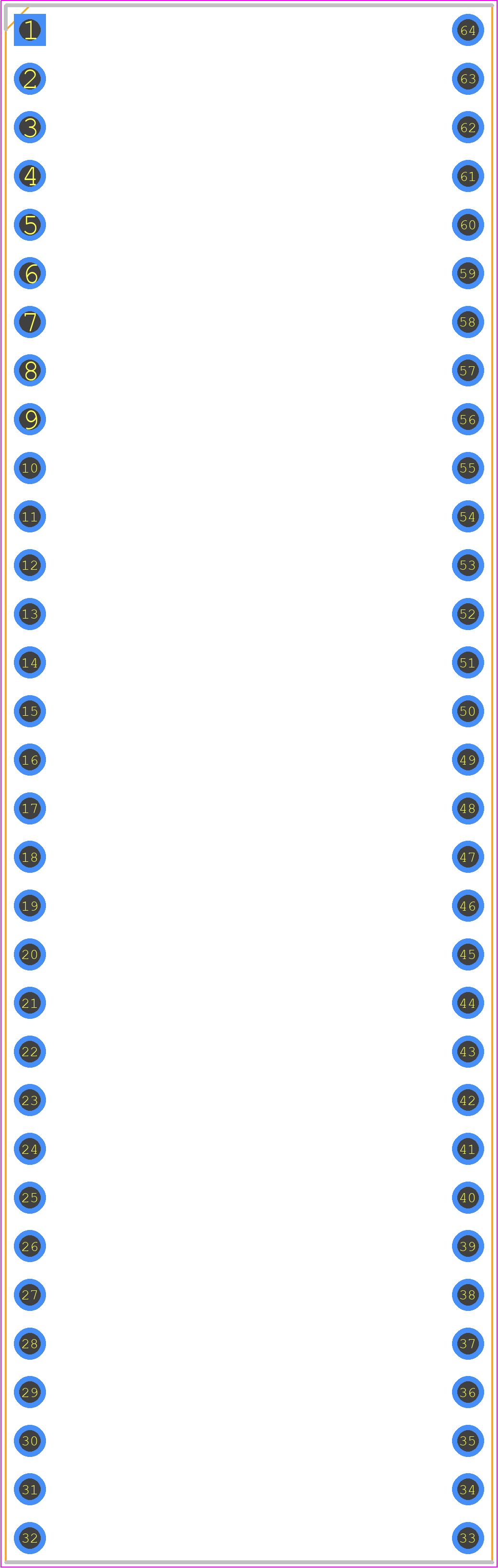 123-43-964-41-001000 - Mill-Max PCB footprint - Dual-In-Line Sockets - Dual-In-Line Sockets - 123-43-964-41-001000