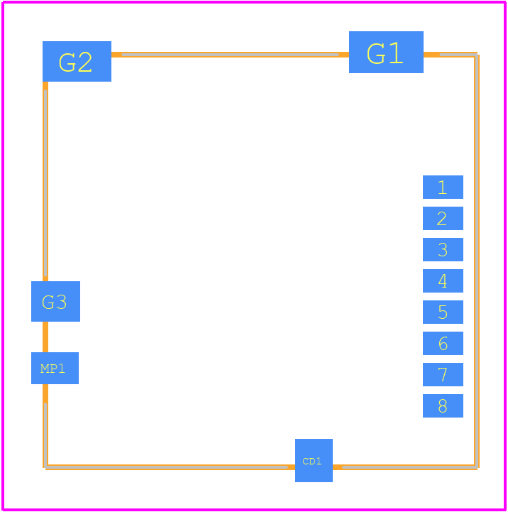 PJS008-2120-0 - Yamaichi PCB footprint - Other - Other - PJS008-2120-0-2