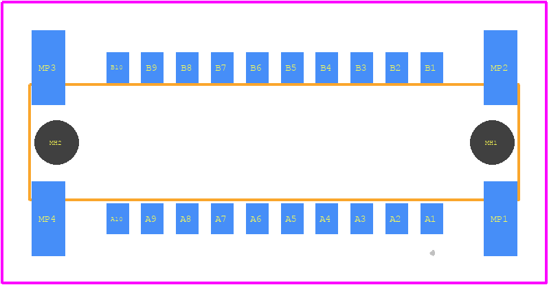 254537 - ERNI PCB footprint - Other - Other - 254537-1