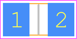 CRF2512-JZ-R001ELF - Bourns PCB footprint - Resistor Chip - Resistor Chip - CRF2512-JZ-R001ELF