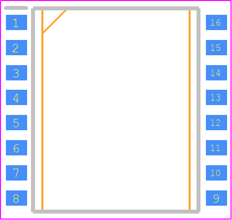 ACML-7410-000E - Avago Technologies PCB footprint - Small Outline Packages - Small Outline Packages - 16-Lead Surface Mount (SOIC-16)