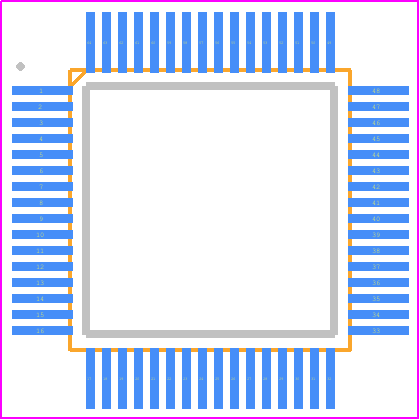 W7500P - WIZnet Inc PCB footprint - Quad Flat Packages - Quad Flat Packages - QFP40P900X900X160-64