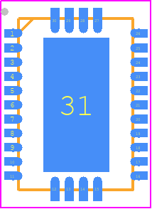LM73605RNPT - Texas Instruments PCB footprint - Quad Flat No-Lead - Quad Flat No-Lead - RNP0030A-1