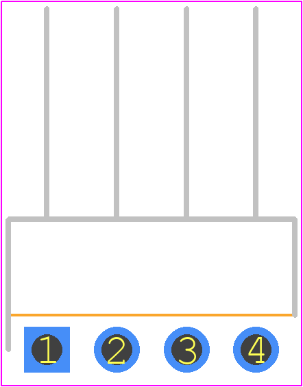 SWR25X-NRTC-S04-RB-BA - Sullins PCB footprint - Header, Unshrouded - Right Angle PTH Pin - Header, Unshrouded - Right Angle PTH Pin - SWR25X-NRTC-S04-RB-BA