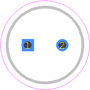 106RSS050M - Cinch Connectivity Solutions PCB footprint - Capacitor, Polarized Radial Diameter - Capacitor, Polarized Radial Diameter - 106RSS050M