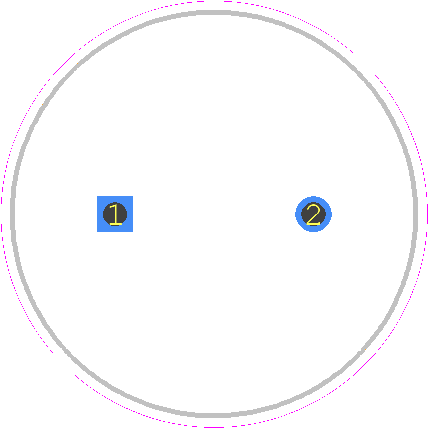 UPW2A221MHD6 - Nichicon PCB footprint - Capacitor, Polarized Radial Diameter - Capacitor, Polarized Radial Diameter - UPW2A221MHD6