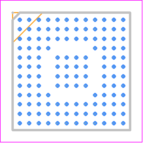 FIDO2100BGA128IR0 - Analog Devices PCB footprint - BGA - BGA - 128 BGA